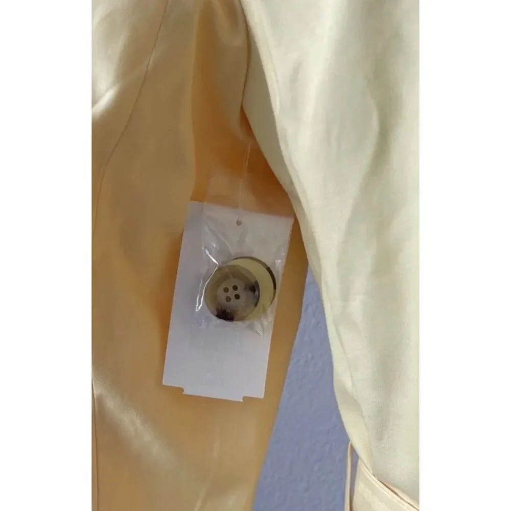 New Lauren, Ralph Lauren Women's Double -Breasted Trench Coat Lemon Sorbet XS